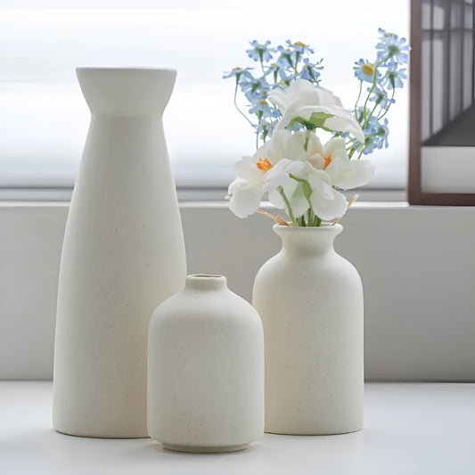 Boho Ceramic Vase Trio